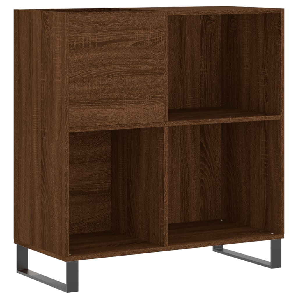 Record Cabinet Brown Oak 84.5x38x89 cm Engineered Wood
